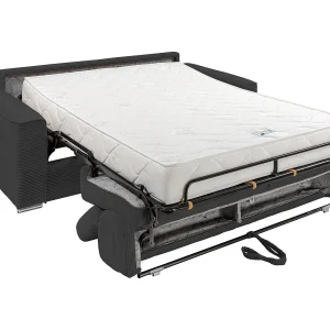 Kanapa 3 osobowa rozkładana typu express z szarego sztruksu – Miejsce do spania 140 cm – Materac 22 cm – VIZIR 1651825 Kanapa 3 osobowa rozkładana typu express z szarego sztruksu – Miejsce do spania 140 cm – Materac 22 cm – VIZIR 1651825