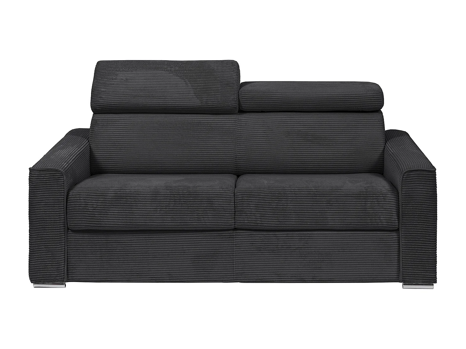 Kanapa 4 osobowa rozkładana typu express z szarego sztruksu - Miejsce do spania z szerokimi listewkami 160 cm - Materac 18 cm - VIZIR 1652915 - obrazek 1