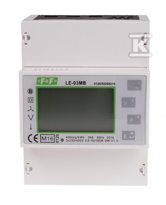 Licznik zużycia energii czynnej i biernej LE-03MB - trójfazowy m-bus, 100(5)a, mid LE-03MB - obrazek 1