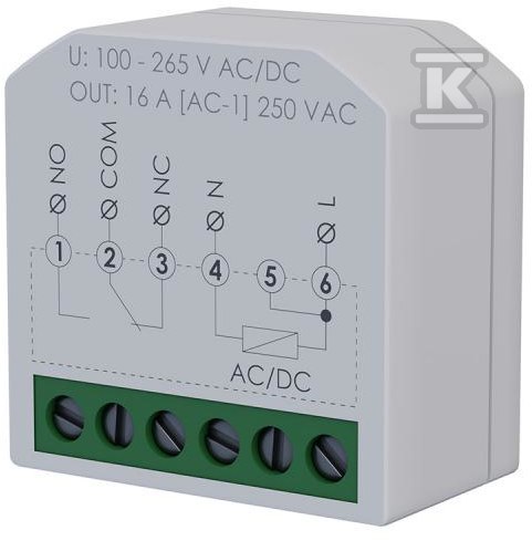 Miniaturowy przekaźnik elektromagnetyczny, 1P 16A, montaż podtynkowy, 230V PP-1P-Pico PP-1P-PICO - obrazek 3