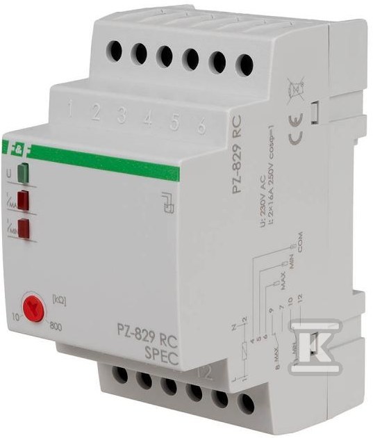 Przekaźnik kontroli poziomu wody deszczowej dwu stanowy PZ-829RC-WD - obrazek 2