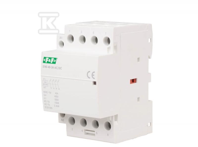 Stycznik modułowy 40A, 4NO, napięcie cewki 24 VAC/DC, ST40-40-24ACDC - obrazek 2