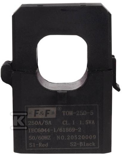 Miniaturowy przekładnik prądowy z otwieranym rdzeniem 250-5A klasa 1 TOM-250-5