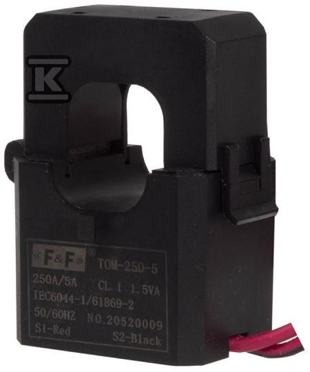 Miniaturowy przekładnik prądowy z otwieranym rdzeniem 250-5A klasa 1 TOM-250-5 - obrazek 2