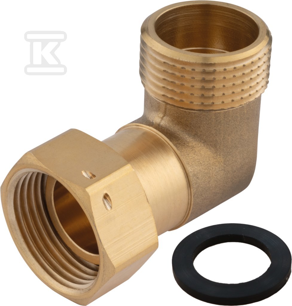 Półśrubunek kątowy z uszczelnieniem płaskim, nakrętno-wkrętny 1/2"x1/2" SGK1 - obrazek 1
