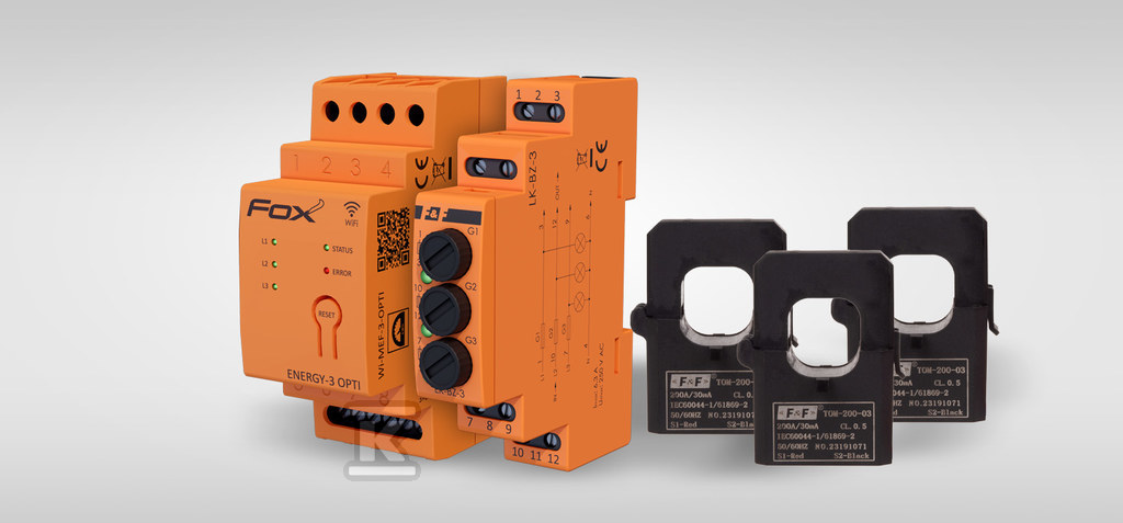 Zestaw: monitor zużycia energii MEF-3-OPTI-200FOX z lampką LK-BZ-3 WI-MEF-3-OPTI-200SET