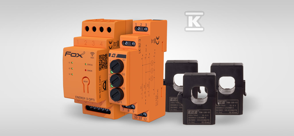 Zestaw: monitor zużycia energii MEF-3-OPTI-100 FOX z lampką LK-BZ-3 WI-MEF-3-OPTI-100SET