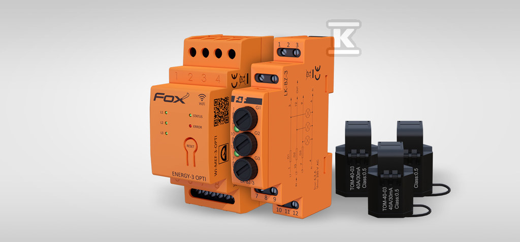Zestaw: monitor zużycia energii MEF-3-OPTI-40 FOX z lampką LK-BZ-3 WI-MEF-3-OPTI-40SET