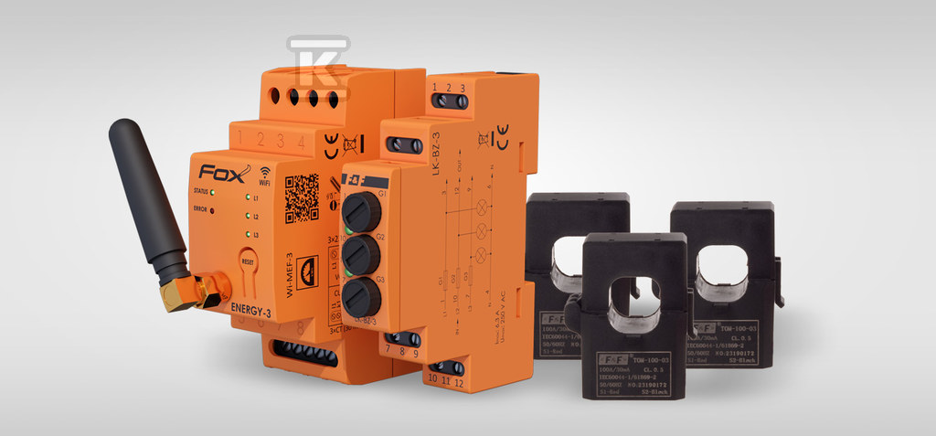 Zestaw: monitor zużycia energii MEF-3-100 FOX z lampką LK-BZ-3 WI-MEF-3-100SET