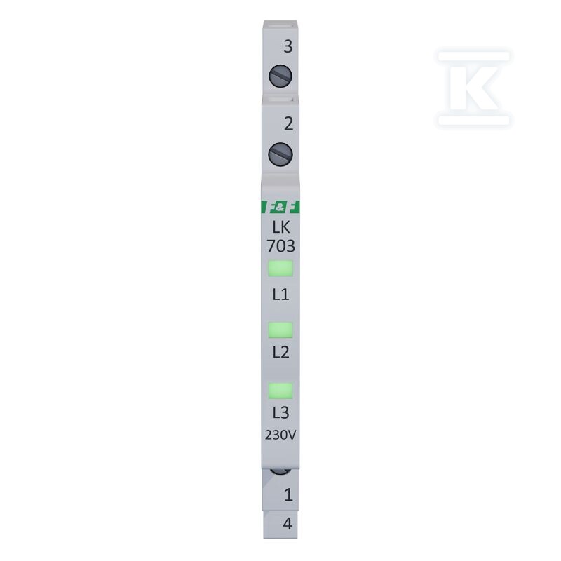 Lampka kontroli zasilania 3xLED zielona, slim 1/3 modułuLK-703G - obrazek 1