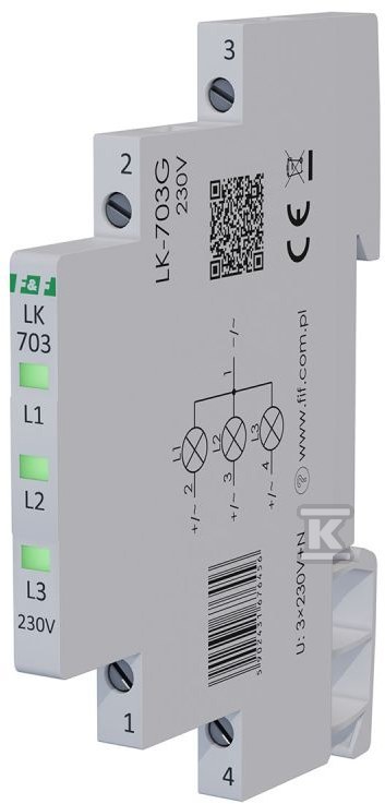 Lampka kontroli zasilania 3xLED zielona, slim 1/3 modułuLK-703G - obrazek 3