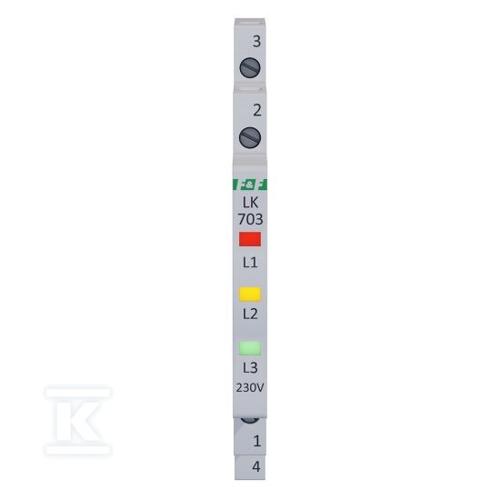 Lampka kontroli zasilania 3xLED czerwona, żółta, zielona, slim 1/3 modułu LK-703K - obrazek 1