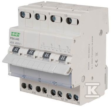 Przełącznik modułowy sieć-agregat, 4-torowy, 40 A PSA-440 - obrazek 3