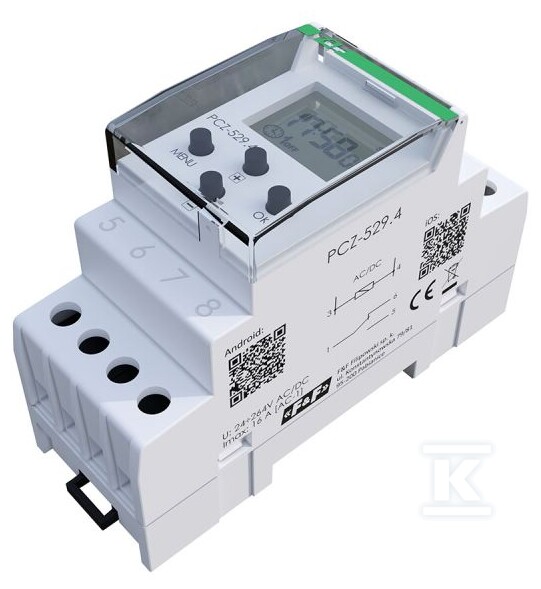 Zegar sterujący programowalny, roczny PCZ-529.4, programowalny przez NFC ANDROID i iOS 24÷264 V AC/DC 1 × NO/NC 16A - obrazek 2