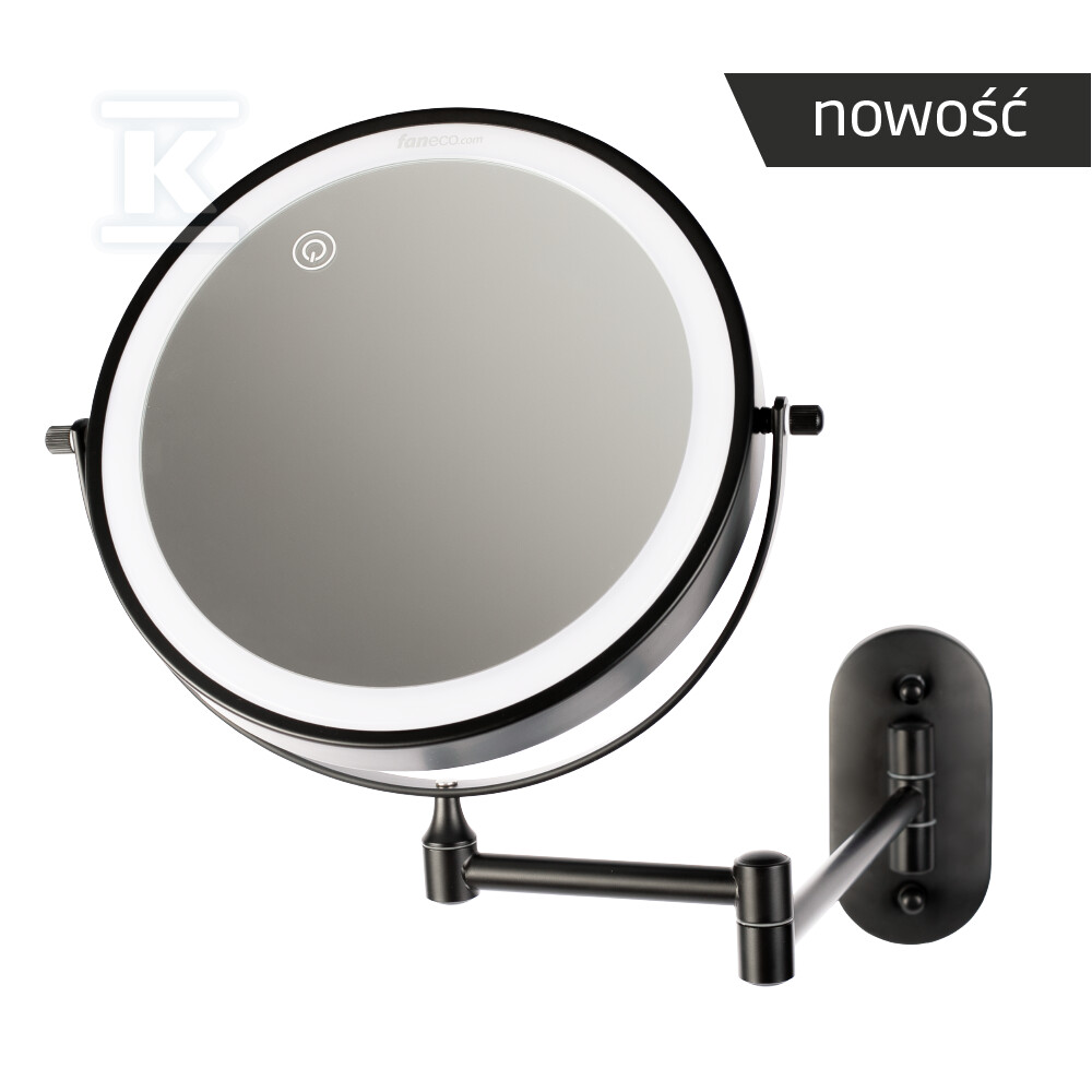 Lustro hotelowe, łazienkowe Como LED czarne M200LBSBL - obrazek 1