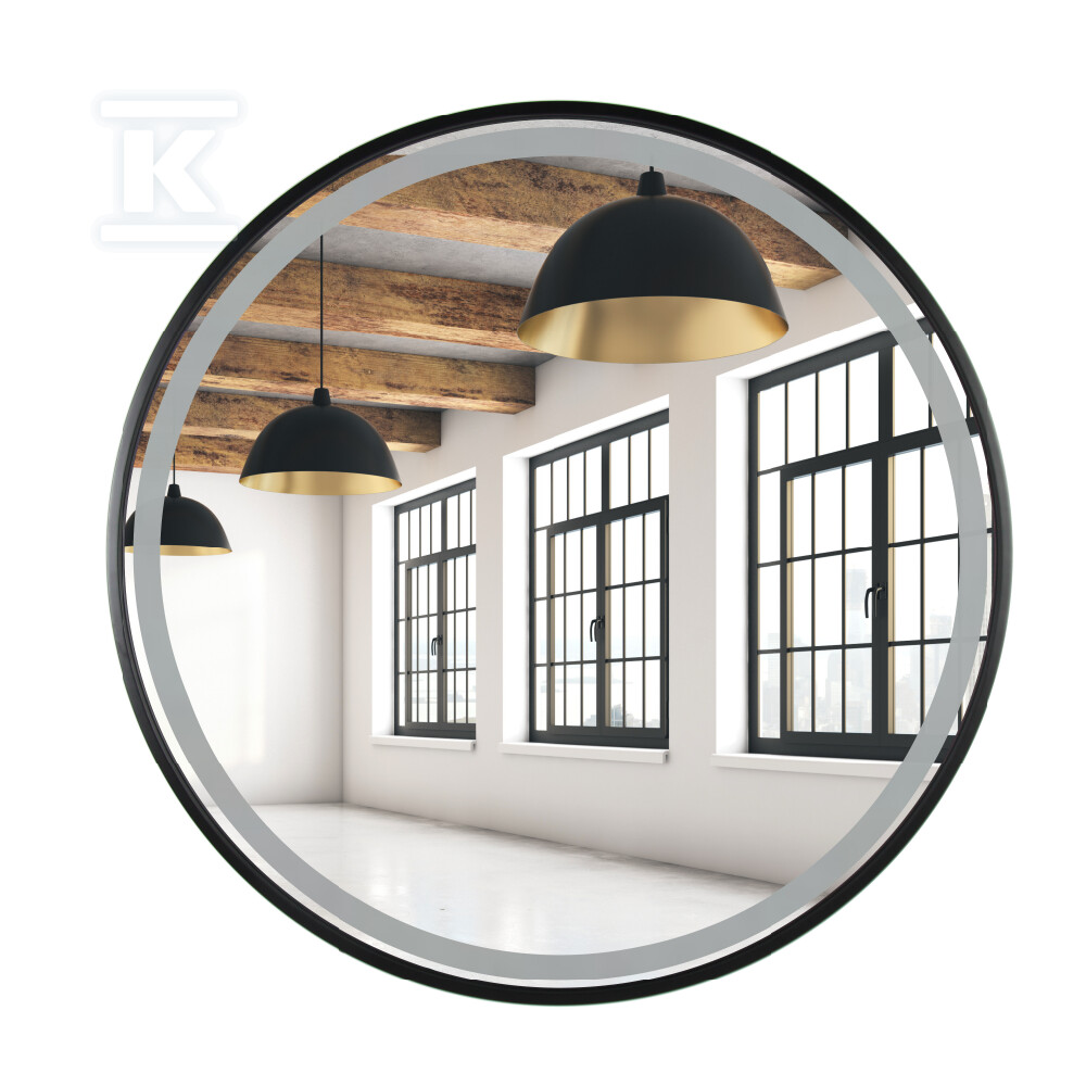 Lustro łazienkowe ścienne Scandi LED czarne 600 x 600 mm M60MLBL - obrazek 1