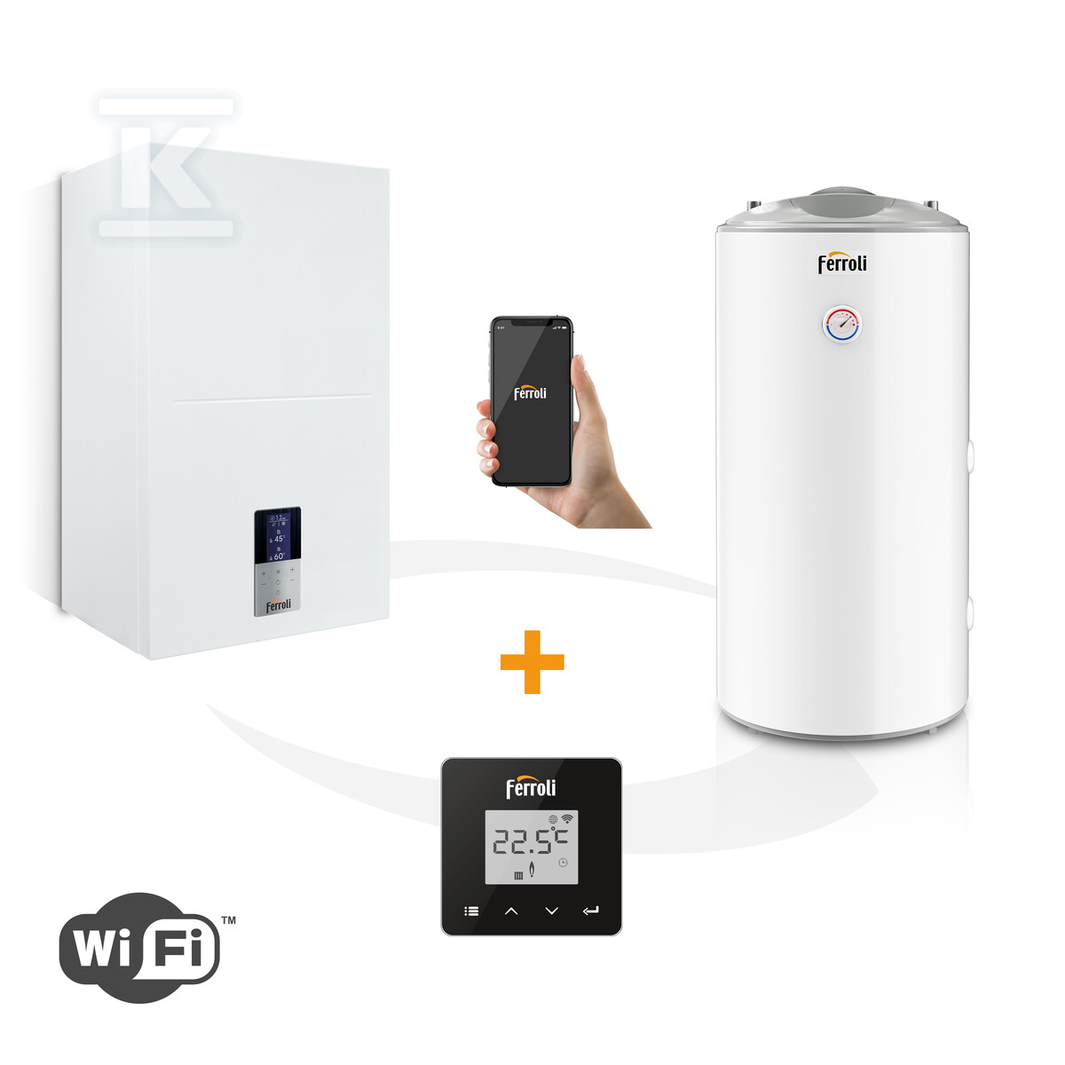 Pakiet z kotłem gazowym kondensacyjnym COMFORT CONNECT BLUEHELIX HiTech 18H + Ecounit TOP 100 + sterownik zdalny wi-fi Connect Smart HI18E100TOPCC - obrazek 1