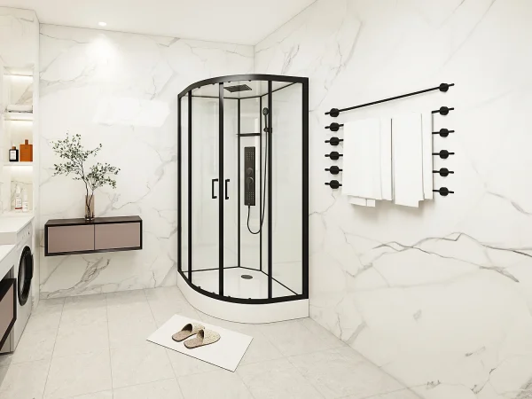 Kabina prysznicowa z hydromasażem ćwierćkolista – szer. 90 x gł. 90 x wys. 215 cm – SOLENA 863001