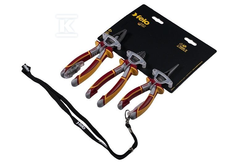 Zestaw szczypiec VDE: kombinerki 180 mm + obcinaczki boczne 160 mm + szczypce telefoniczne 170 mm FL58093095 - obrazek 2