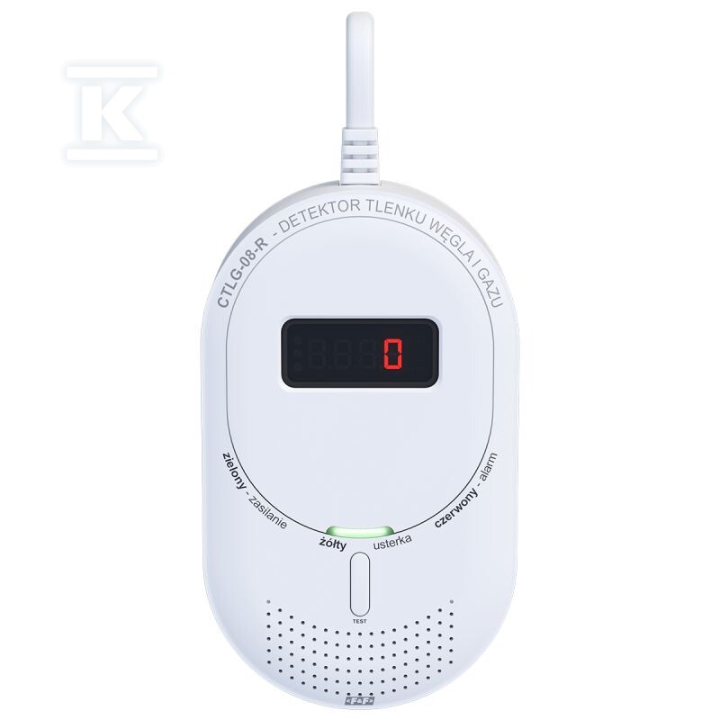 Czujnik tlenku węgla i gazu z 433 MHz CTLG-08-R