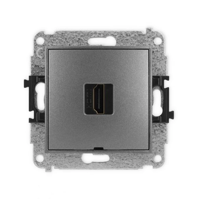 MINI Mechanizm gniazda pojedynczego HDMI 2.1, 8K, bez pola opisowego grafitowy 11MHDMIBO‑5 - obrazek 1