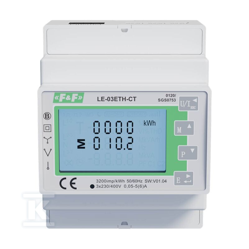 Licznik energii elektrycznej LE-03ETH-CT - trójfazowy, dwukierunkowy, Ethernet, Modbus TCP - obrazek 1