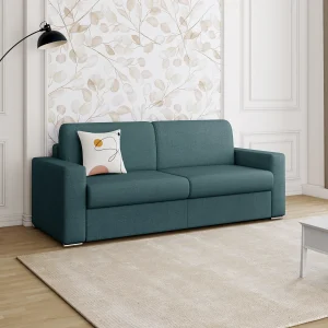 Kanapa 4-osobowa typu express – Niebieski – Wymiary miejsca do spania: 160 cm – Materac 18 cm – CALITO 129601
