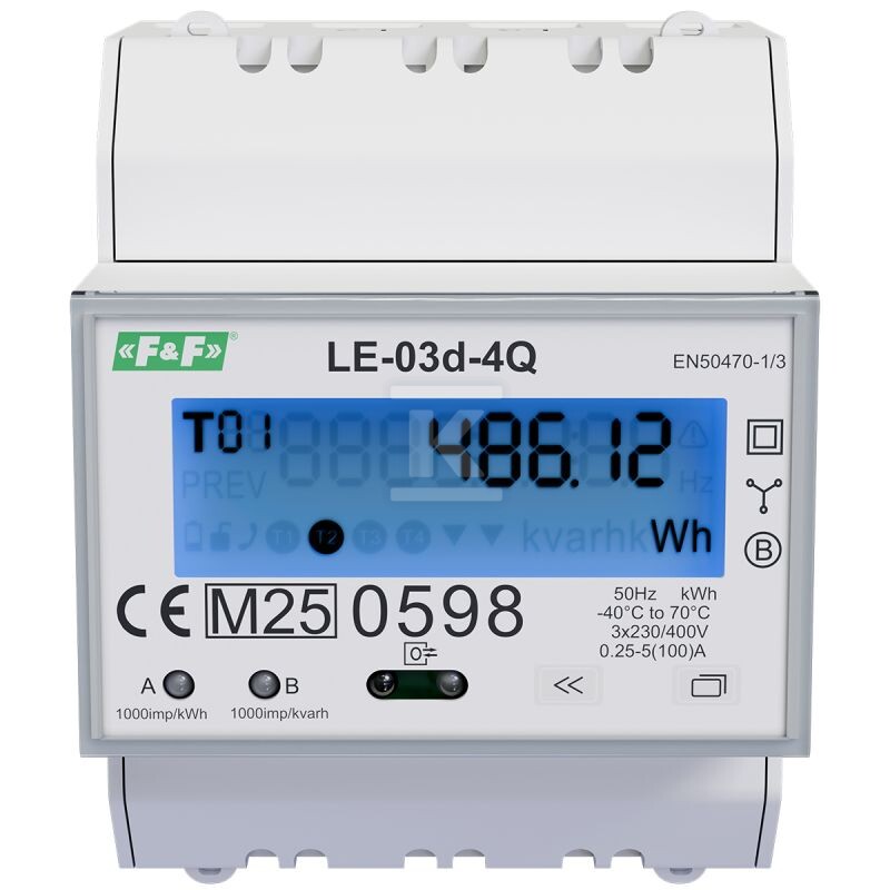 Licznik energii elektrycznej LE-03d-4Q - trójfazowy, czterokwadrantowy pomiar energii LE-03D-4Q - obrazek 2