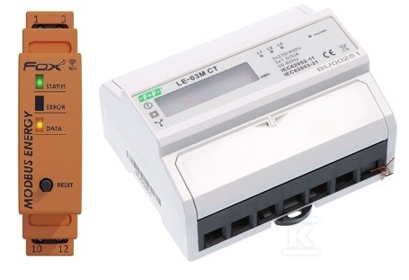 Zestaw do monitoringu energii: licznik energii elektrycznej- trójfazowy LE-03M + integrator liczników energii WI-MODBUS-D DTB101 - obrazek 1