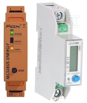 Zestaw do monitoringu energii: licznik energii elektrycznej- jednofazowy, LE-01MR + integrator liczników energii WI-MODBUS-D DTB096 - obrazek 1