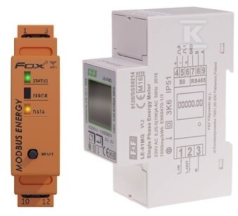 Zestaw do monitoringu energii: licznik energii elektrycznej– jednofazowy LE-01MQ + integrator liczników energii WI-MODBUS-D DTB098 - obrazek 1