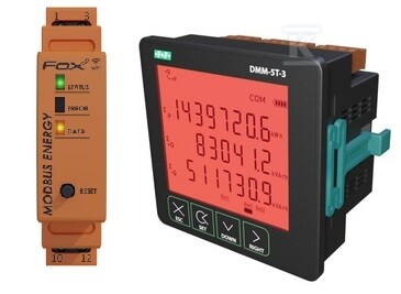 Zestaw do monitoringu energii: analizator parametrów sieci DMM-5T-3 + integrator liczników energii WI-MODBUS-D DTB105 - obrazek 1