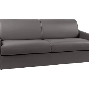 Kanapa 4-osobowa rozkładana typu expres z ekoskóry CALIFE – Szary – Miejsce do spania 160 cm – Materac 18 cm 129519 Kanapa 4-osobowa rozkładana typu expres z ekoskóry CALIFE – Szary – Miejsce do spania 160 cm – Materac 18 cm 129519