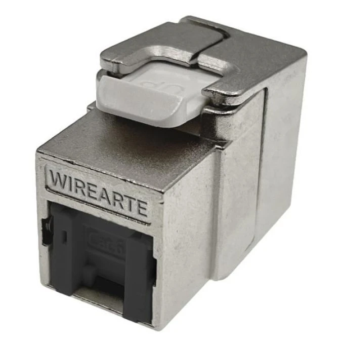 Moduł keystone klapka zabezpieczająca RJ45 STP kat.6A ekranowany beznarzędziowy WireArte - obrazek 1