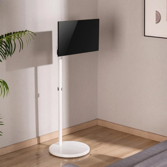 Mobilny stojak podłogowy na monitor/TV Maclean, sprężyna gazowa, 17‑35, 2‑10kg, biały, MC‑970W