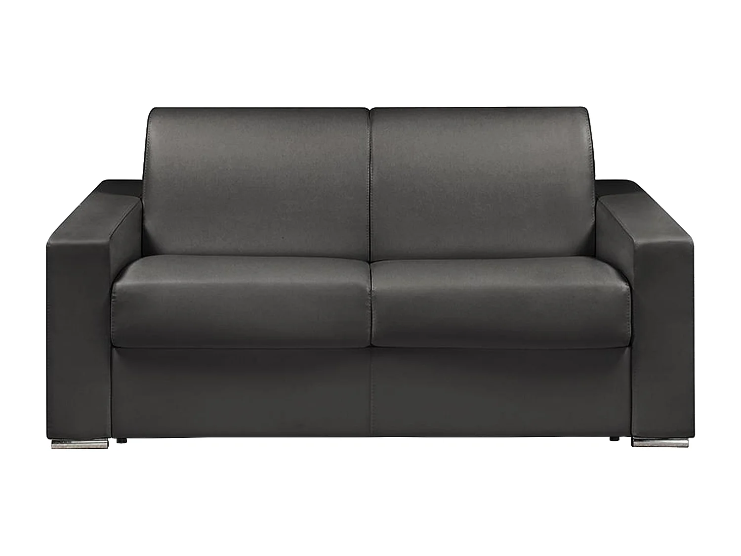Kanapa 2-osobowa z ekspresowym mechanizmem rozkładania z ekoskóry CALITO - Czarny - Wymiary miejsca do spania: 120 cm - Materac 16 cm z pamięcią kształtu 134147 - obrazek 1