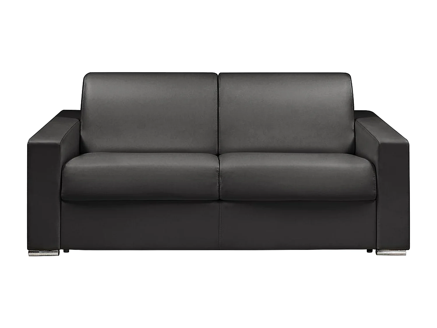 Kanapa 3-osobowa z ekspresowym mechanizmem rozkładania z ekoskóry CALITO - Czarny - Wymiary miejsca do spania: 140 cm - Materac 18 cm z pamięcią kształtu 130223 - obrazek 1