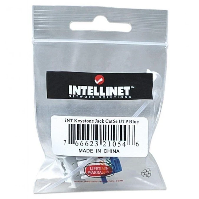 Moduł Keystone RJ45 UTP Cat5e Niebieski Punch‑Down - obrazek 3