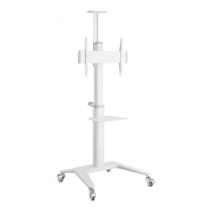 Mobilny Stojak do Telewizora 37‑70 Cali 70kg 2 Półki Biały