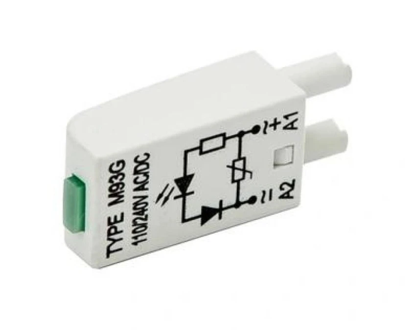 Moduł LV dioda LED zielona + warystor V 110‑230V AC/DC M93G 854772 - obrazek 1