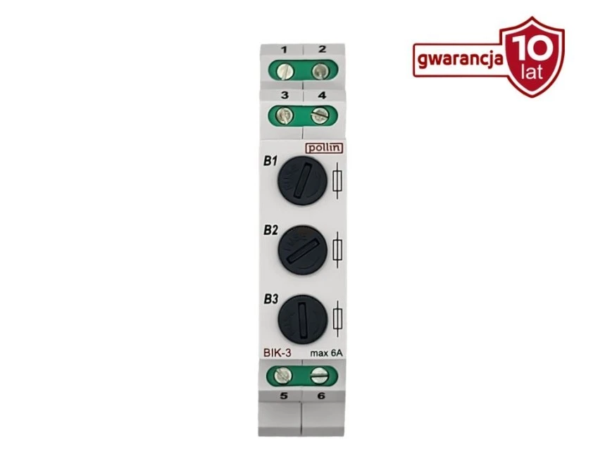 Moduł bezpiecznikowy BIK‑3 MAX 6A 3 wkładki 5x20mm - obrazek 1