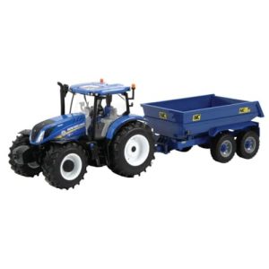 Britains New Holland T6 Traktor z przyczepą do zabawy, kolekcjonerska zabawka traktora, zabawki kompatybilne ze zwierzętami gospodarskimi i zabawkami w skali 1:32, odpowiednia dla kolekcjonerów Britains New Holland T6 Traktor z przyczepą do zabawy, kolekcjonerska zabawka traktora, zabawki kompatybilne ze zwierzętami gospodarskimi i zabawkami w skali 1:32, odpowiednia dla kolekcjonerów