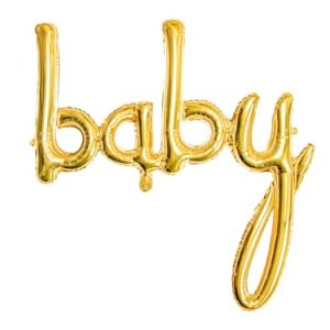 Balon foliowy, Baby, złoty, 73,5×75,5 cm
