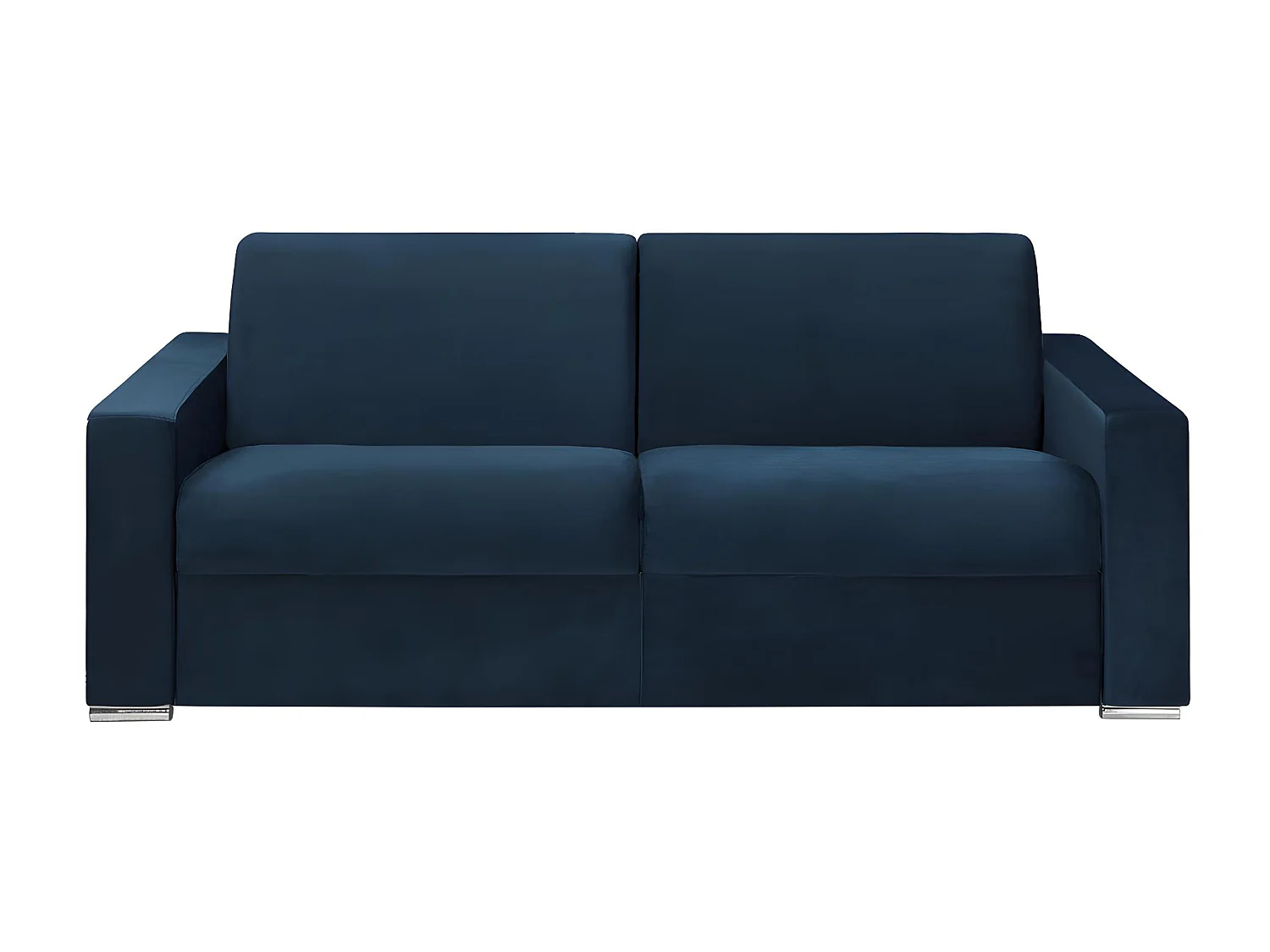 Kanapa 4-osobowa z ekspresowym mechanizmem rozkładania z weluru CALITO - Granatowy - Wymiary miejsca do spania: 160 cm - Materac 22 cm z pamięcią kształtu 137795 - obrazek 1