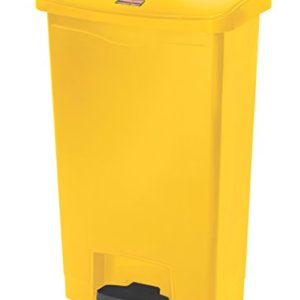 Rubbermaid Commercial Products Slim Jim Step on pojemnik na śmieci z żywicy, przód, 50 l, żółty, 1883575 Rubbermaid Commercial Products Slim Jim Step on pojemnik na śmieci z żywicy, przód, 50 l, żółty, 1883575