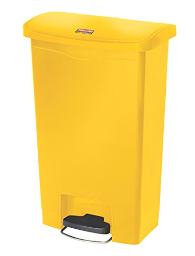 Rubbermaid Commercial Products Slim Jim Step on pojemnik na śmieci z żywicy, przód, 50 l, żółty, 1883575 - obrazek 1