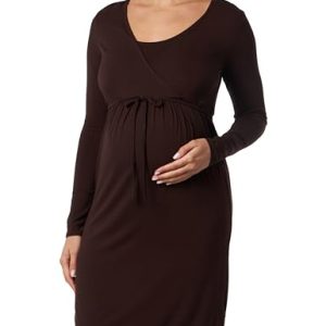 Noppies Sukienka damska Gaja Nurs Bi Stretch Ls, Coffee Bean P664, 34 Noppies Sukienka damska Gaja Nurs Bi Stretch Ls, Coffee Bean P664, 34