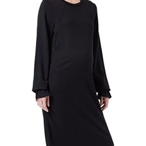 Noppies Maternity damska sukienka z długim rękawem, czarna P090, XS Noppies Maternity damska sukienka z długim rękawem, czarna P090, XS