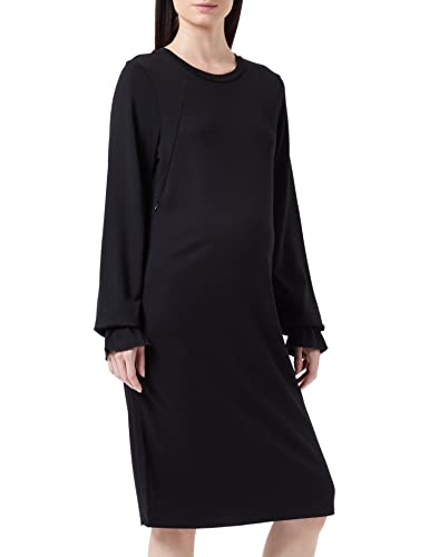 Noppies Maternity damska sukienka z długim rękawem, czarna P090, XS - obrazek 1