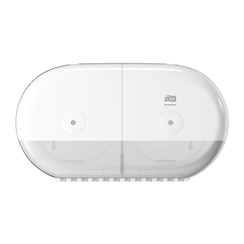 Podwójny podajnik na papier toaletowy w rolce Tork SmartOne® Mini, duża pojemność, biały T9, seria Elevation, 682000 - obrazek 1